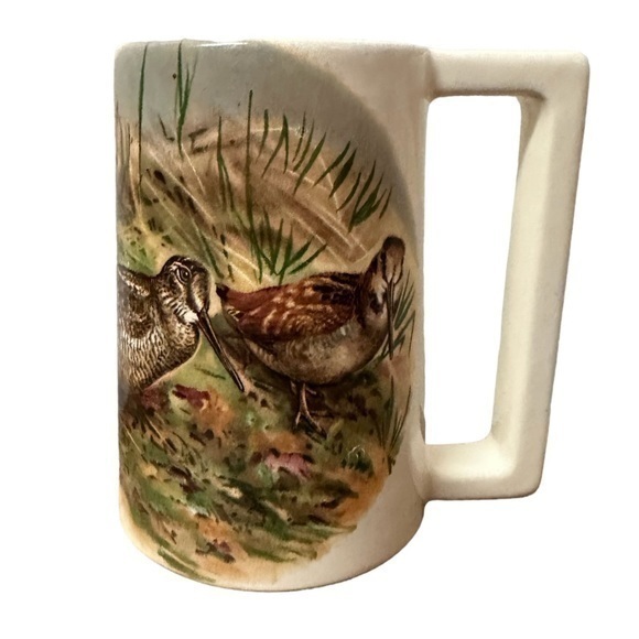 Set of (2)‎ vintage wild game birds mugs. Hand made 1976. Square full handle - Picture 3 of 11